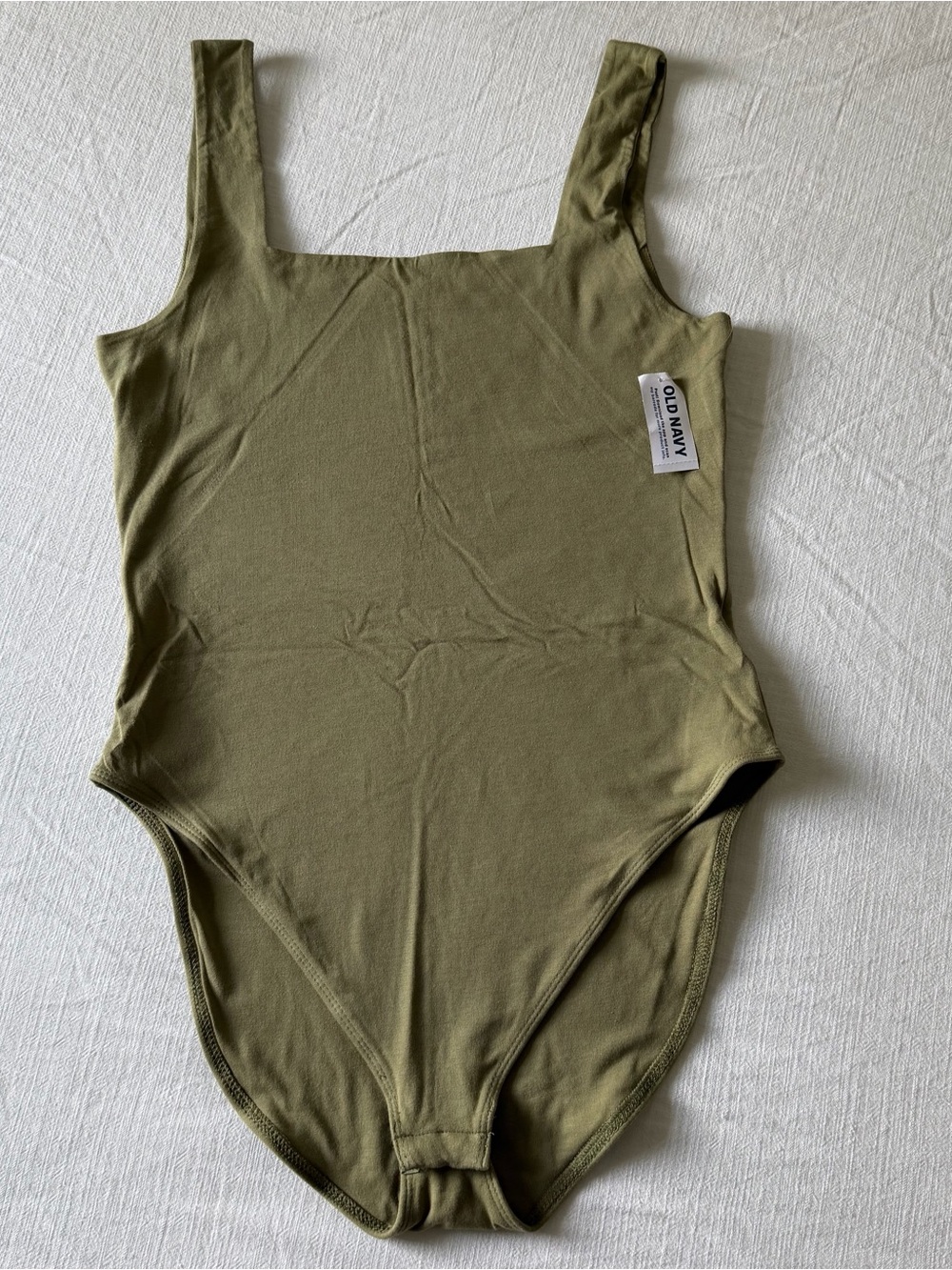 NWT Old Navy Olive Green Sleeveless Square Neck Bodysuit